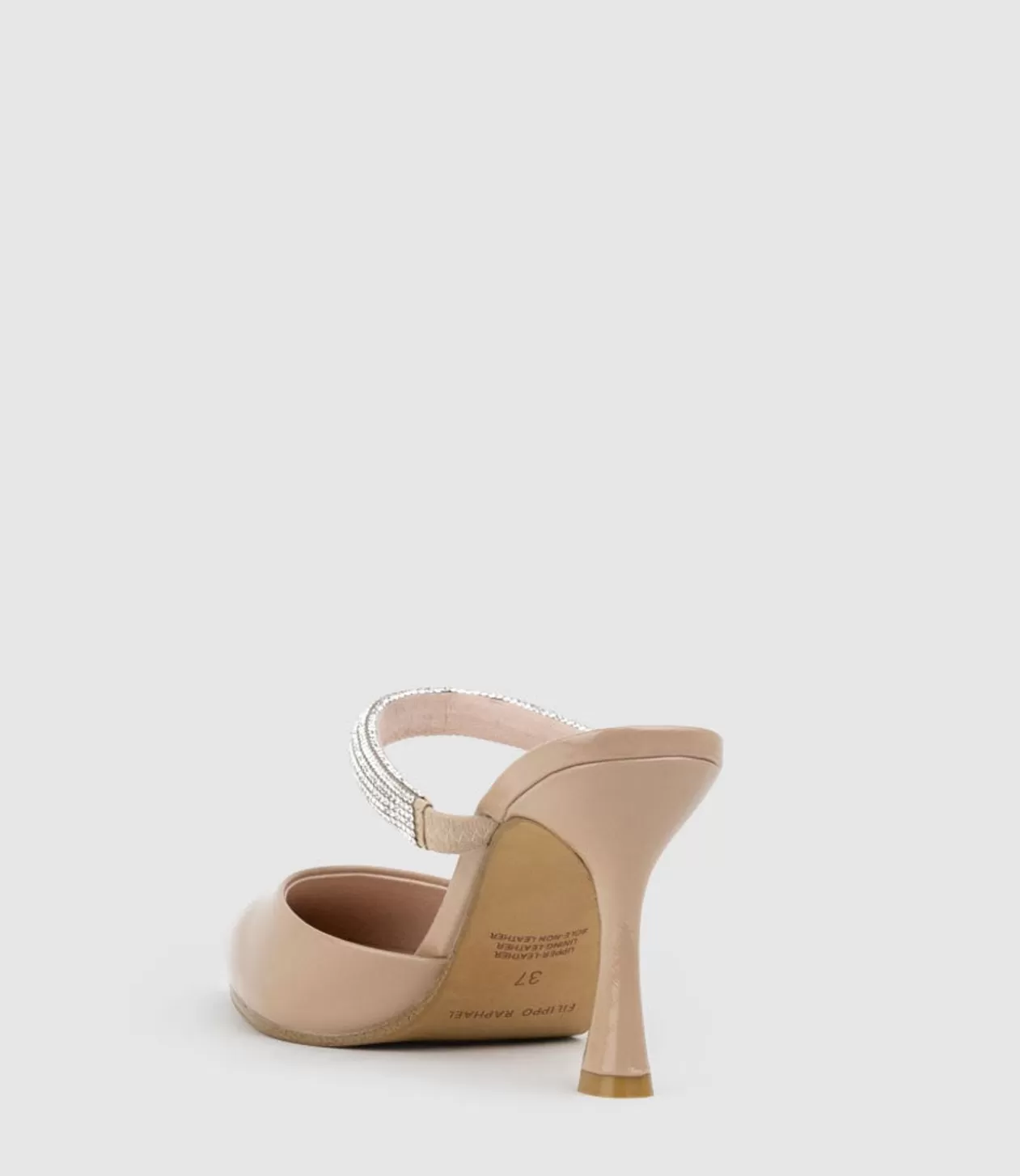 Edward Meller High Heel<Alexa85 Closed Toe Slide With Diamante Band In Nude Patent