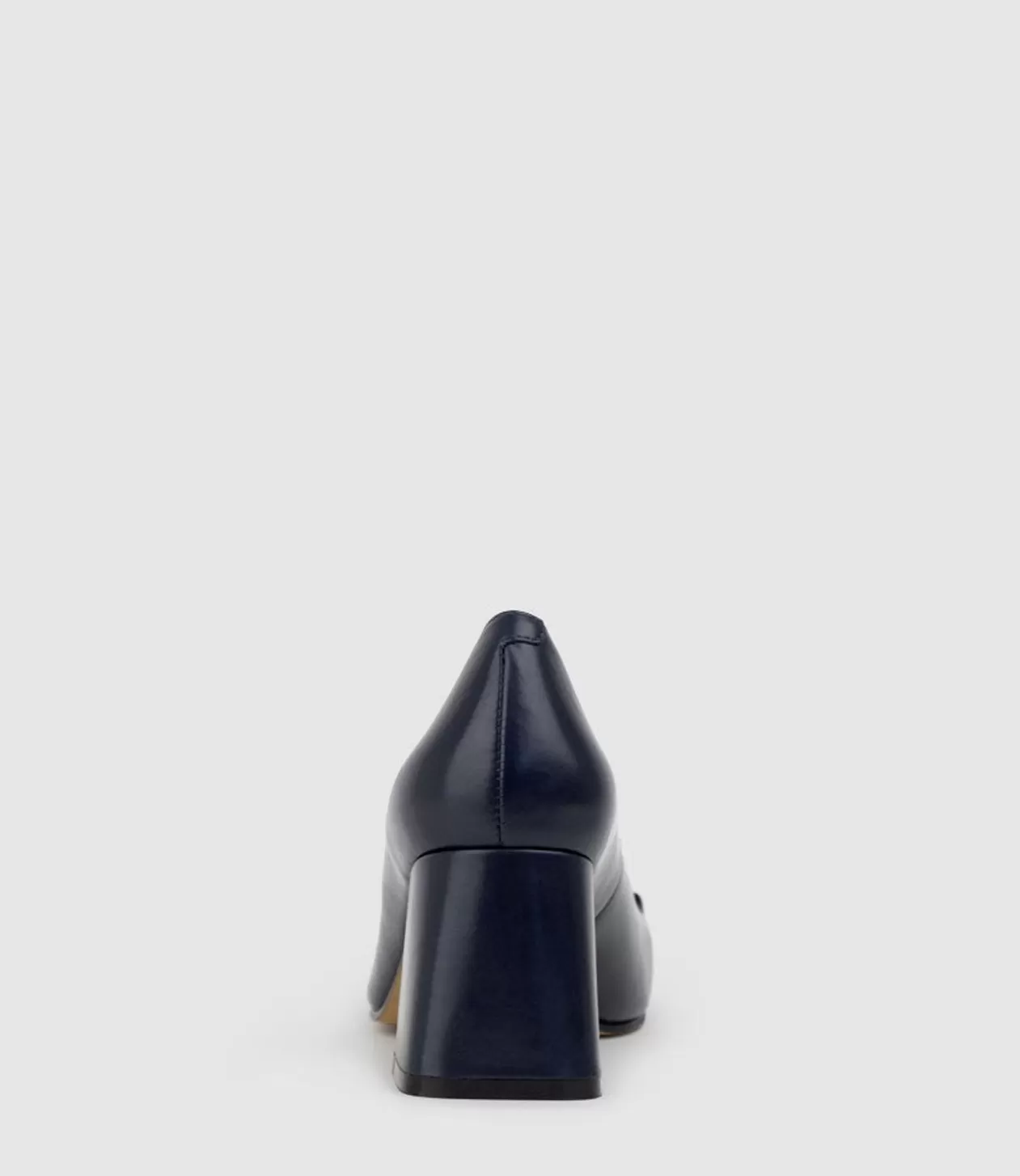 Edward Meller Mid Heel<Blythe65 Square Toe Pump With Hardware In Navy Baby Calf