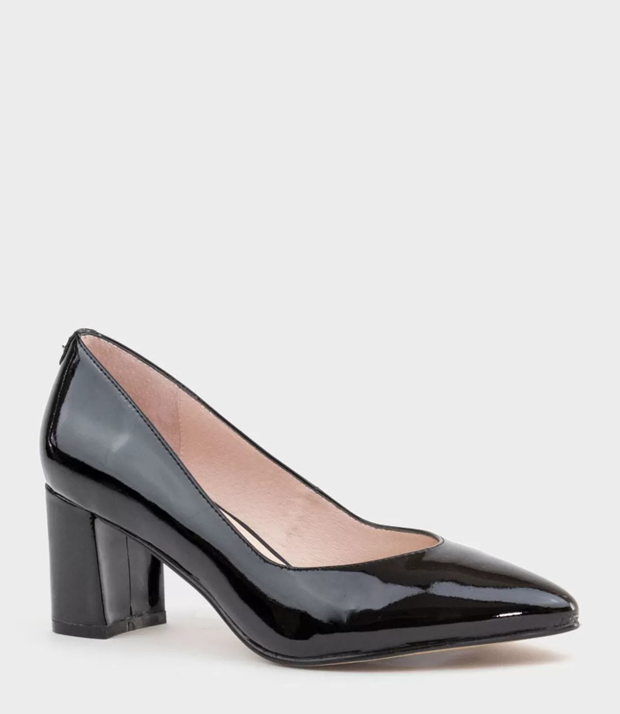 Edward Meller Mid Heel<Cordelia60 Pointed Block Heel Pump In Black Patent