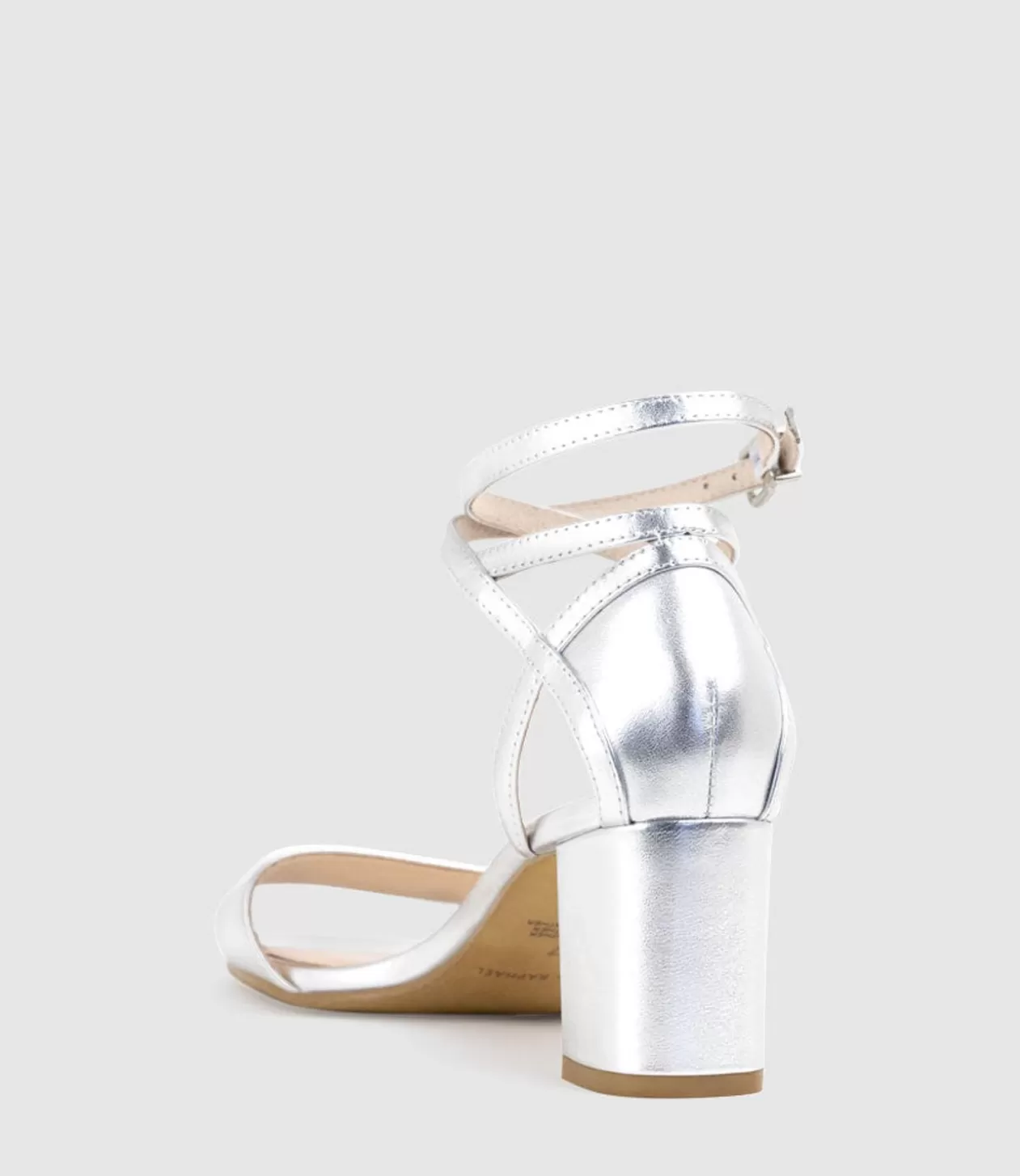 Edward Meller Mid Heel Sandals<Kenia60 Block Heel Sandal With Hourglass Ankle Wrap In Silver