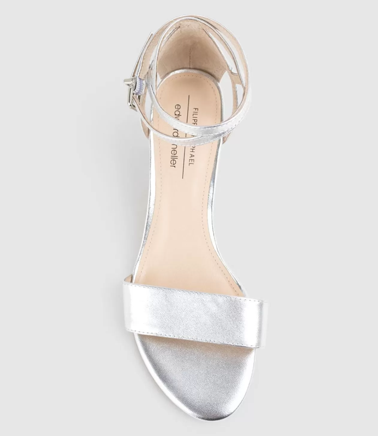 Edward Meller Mid Heel Sandals<Kenia60 Block Heel Sandal With Hourglass Ankle Wrap In Silver