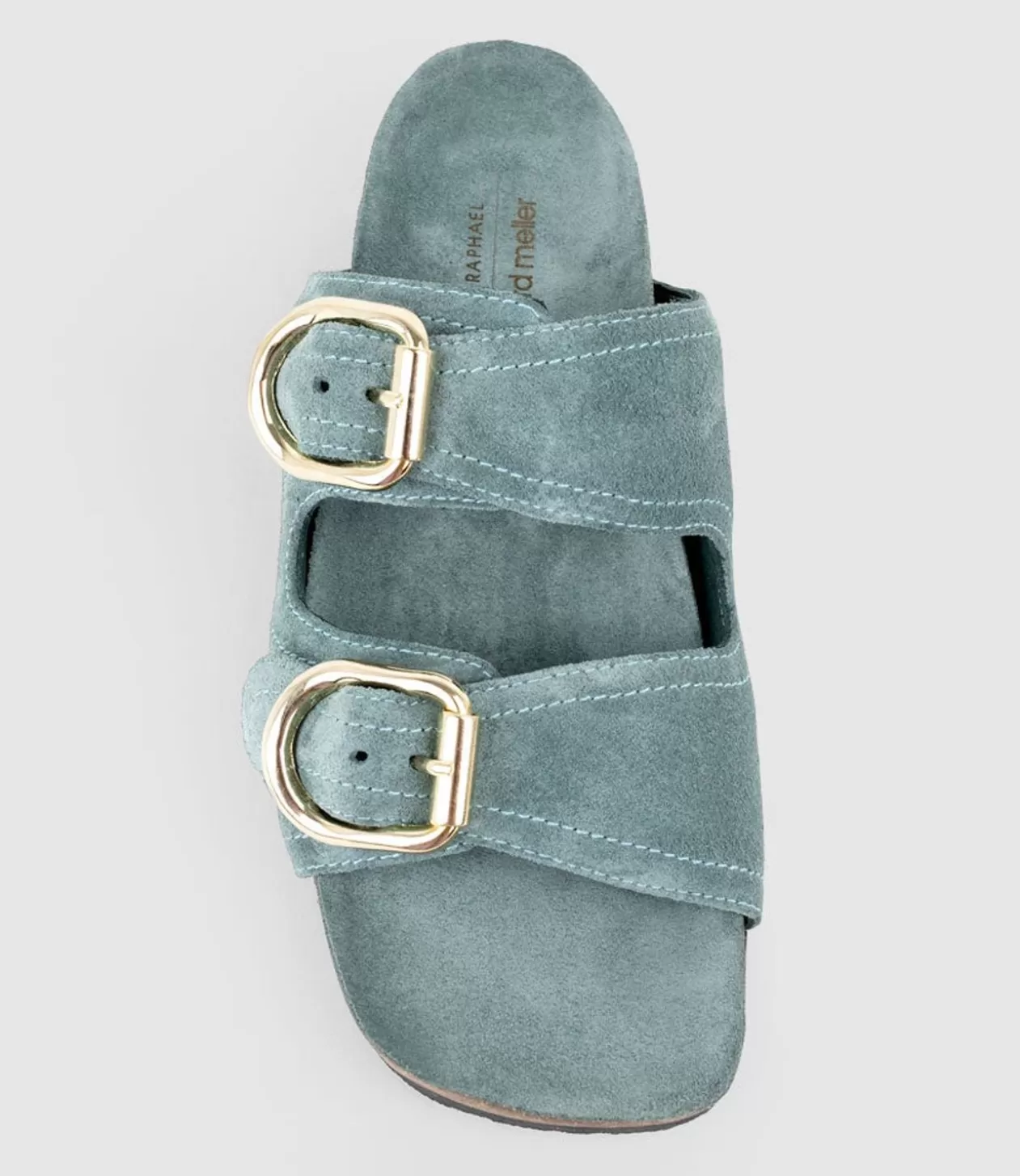 Edward Meller Low Sandals<Kori Two Strap Slide On Footbed In Green Suede