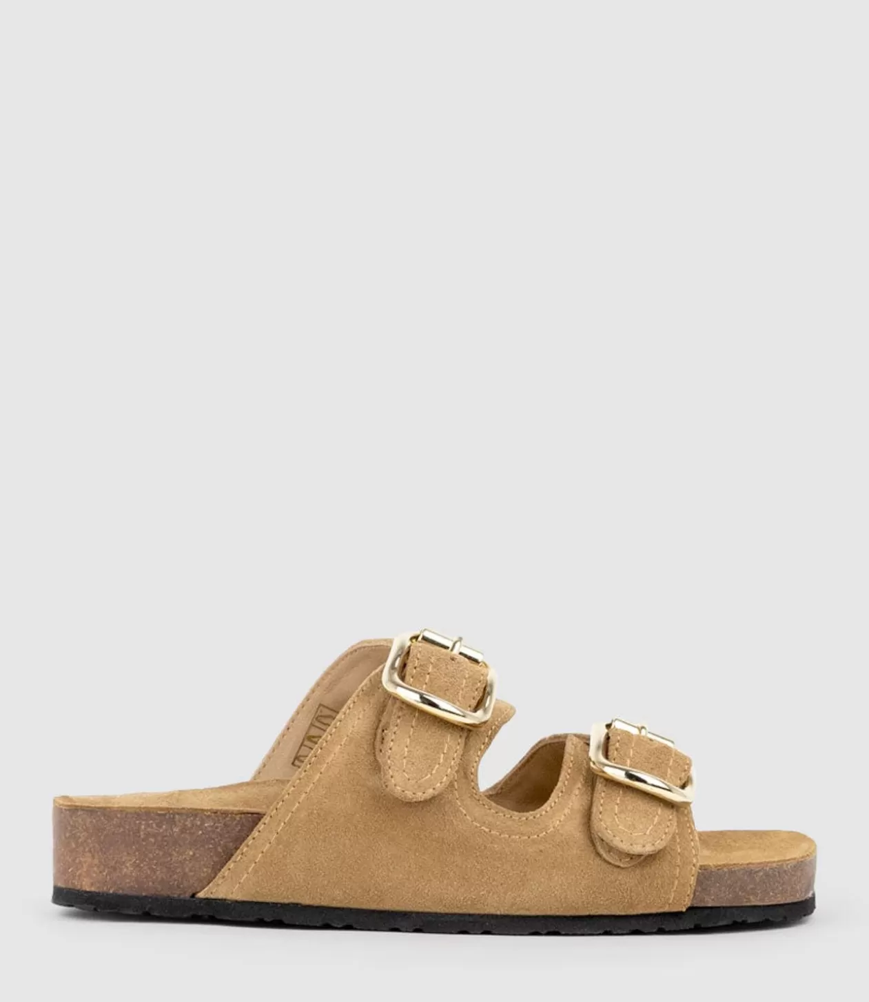 Edward Meller Low Sandals<Kori Two Strap Slide On Footbed In Tan Suede