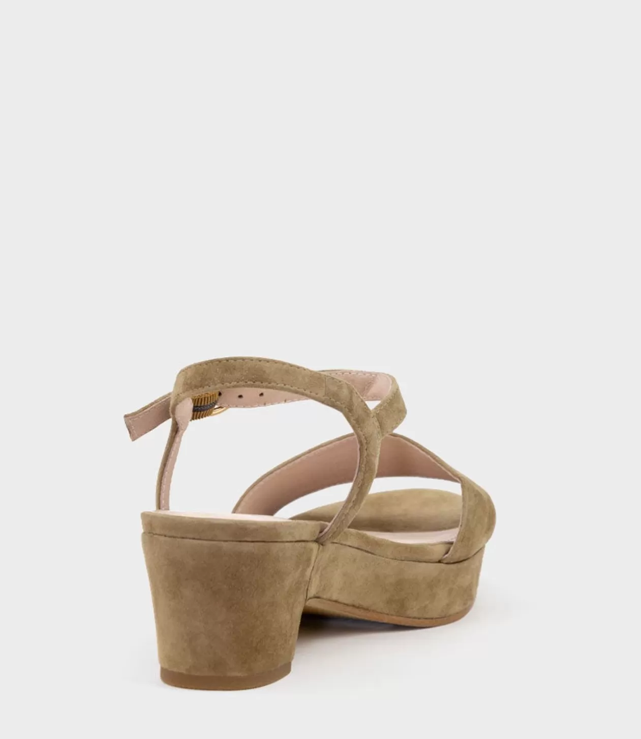 Edward Meller Mid Heel Sandals<Ralin50 Two Strap Sandal On Self Covered Unit In Camel Suede