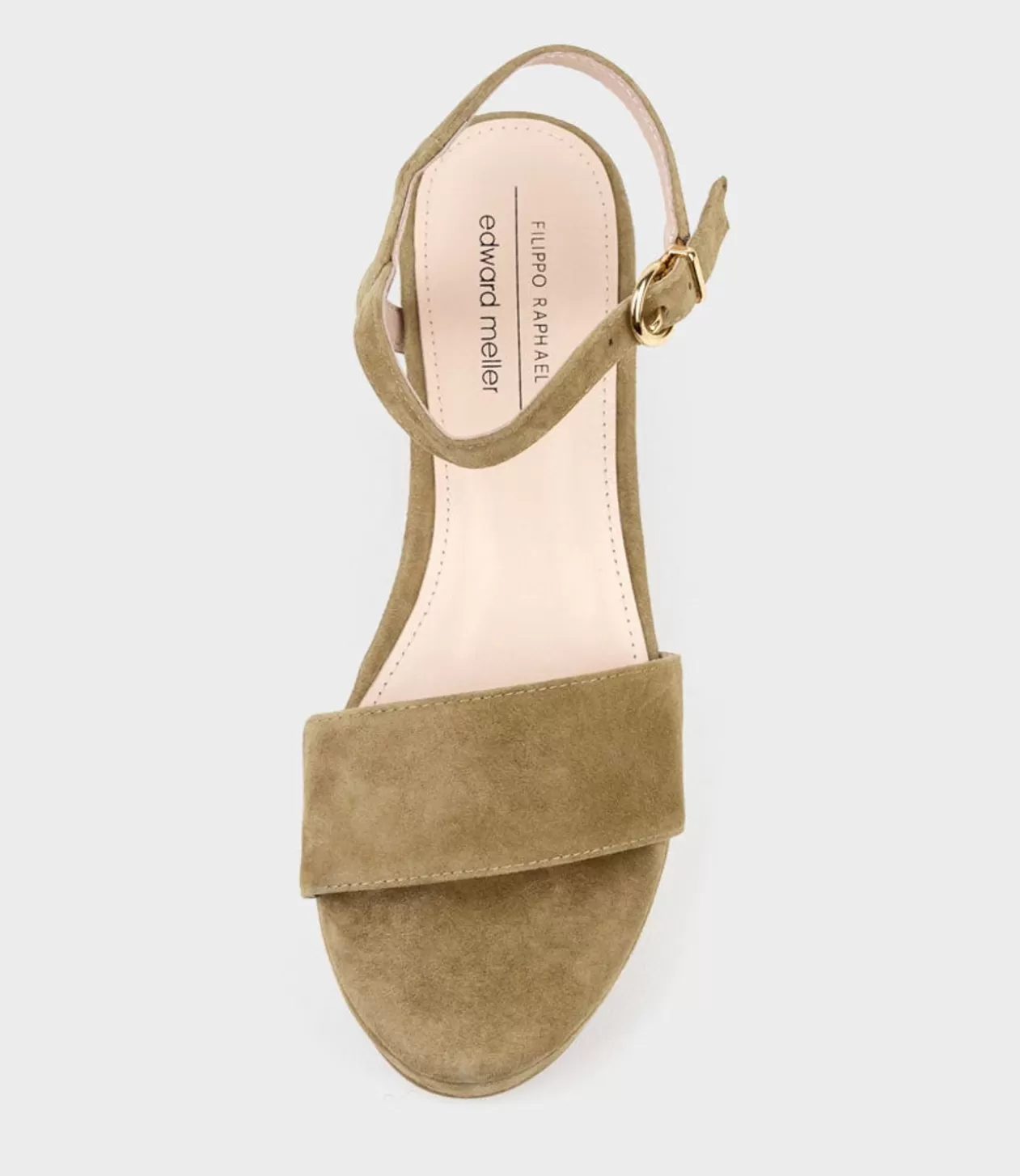 Edward Meller Mid Heel Sandals<Ralin50 Two Strap Sandal On Self Covered Unit In Camel Suede