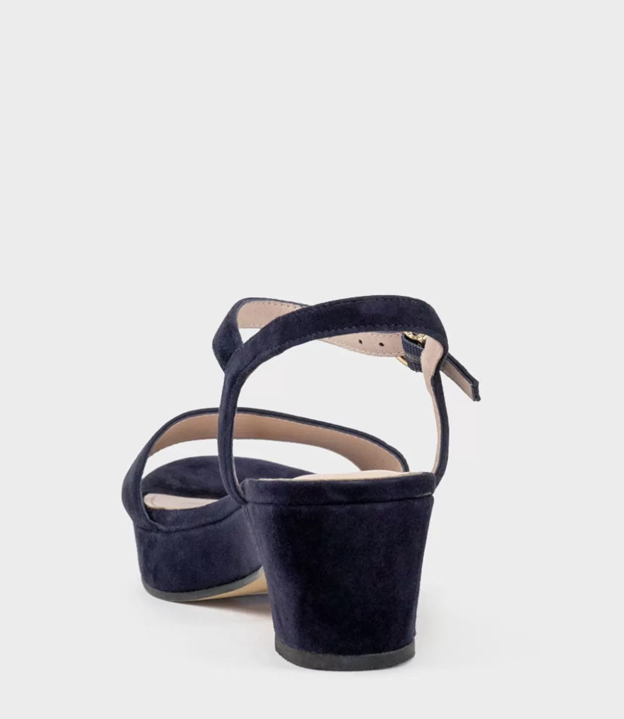 Edward Meller Mid Heel Sandals<Ralin50 Two Strap Sandal On Self Covered Unit In Navy Suede