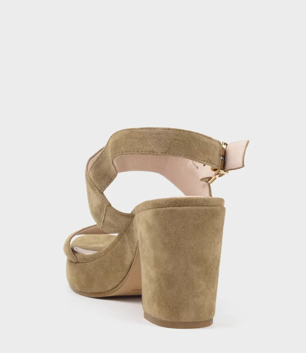 Edward Meller Platform Sandals<Ramy80 Two Strap Sandal On Self Covered Unit In Camel Suede