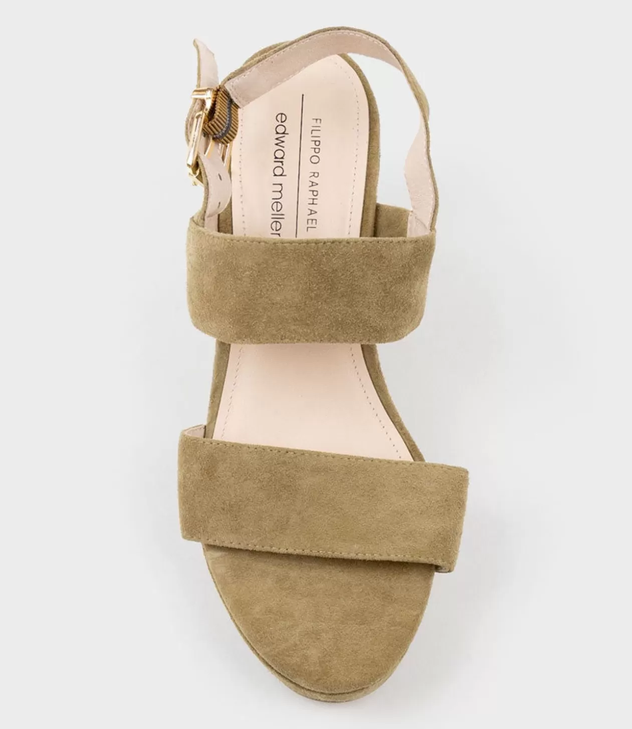 Edward Meller Platform Sandals<Ramy80 Two Strap Sandal On Self Covered Unit In Camel Suede