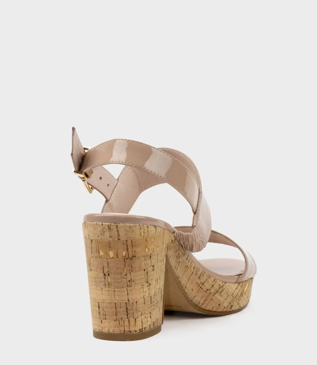 Edward Meller Platform Sandals<Rana80 Two Strap Sandal On Cork Unit In Nude Patent