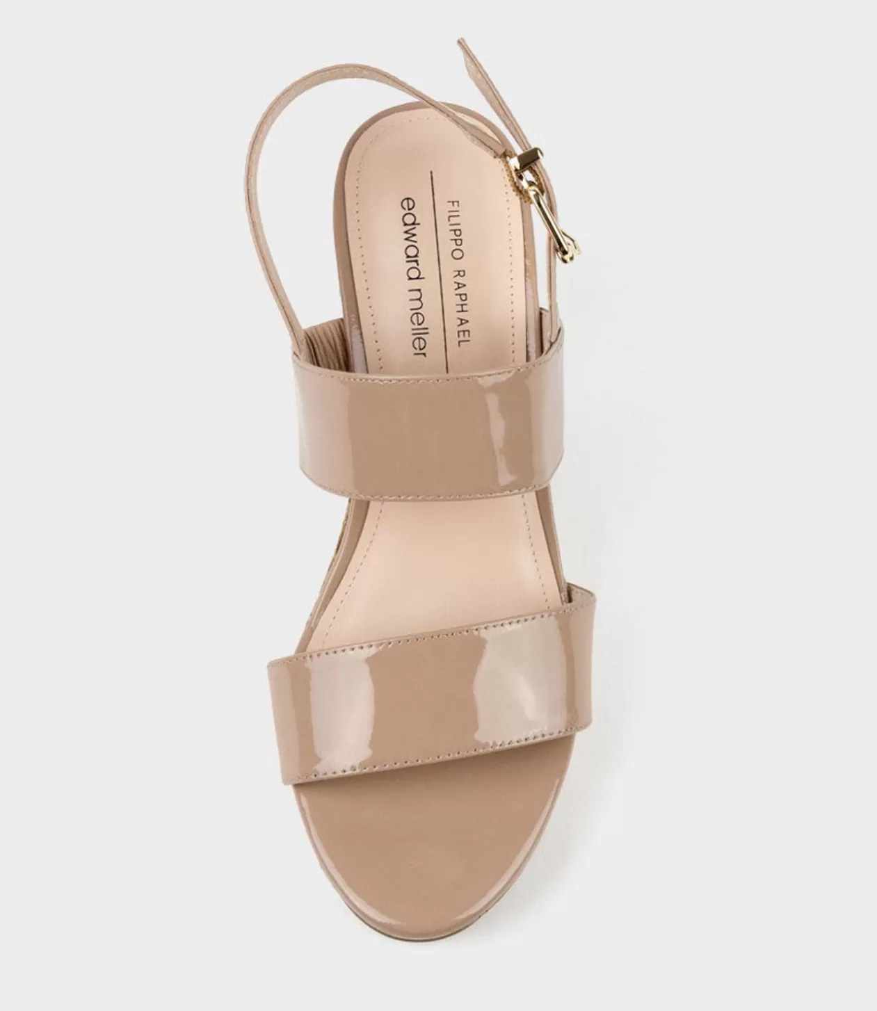 Edward Meller Platform Sandals<Rana80 Two Strap Sandal On Cork Unit In Nude Patent