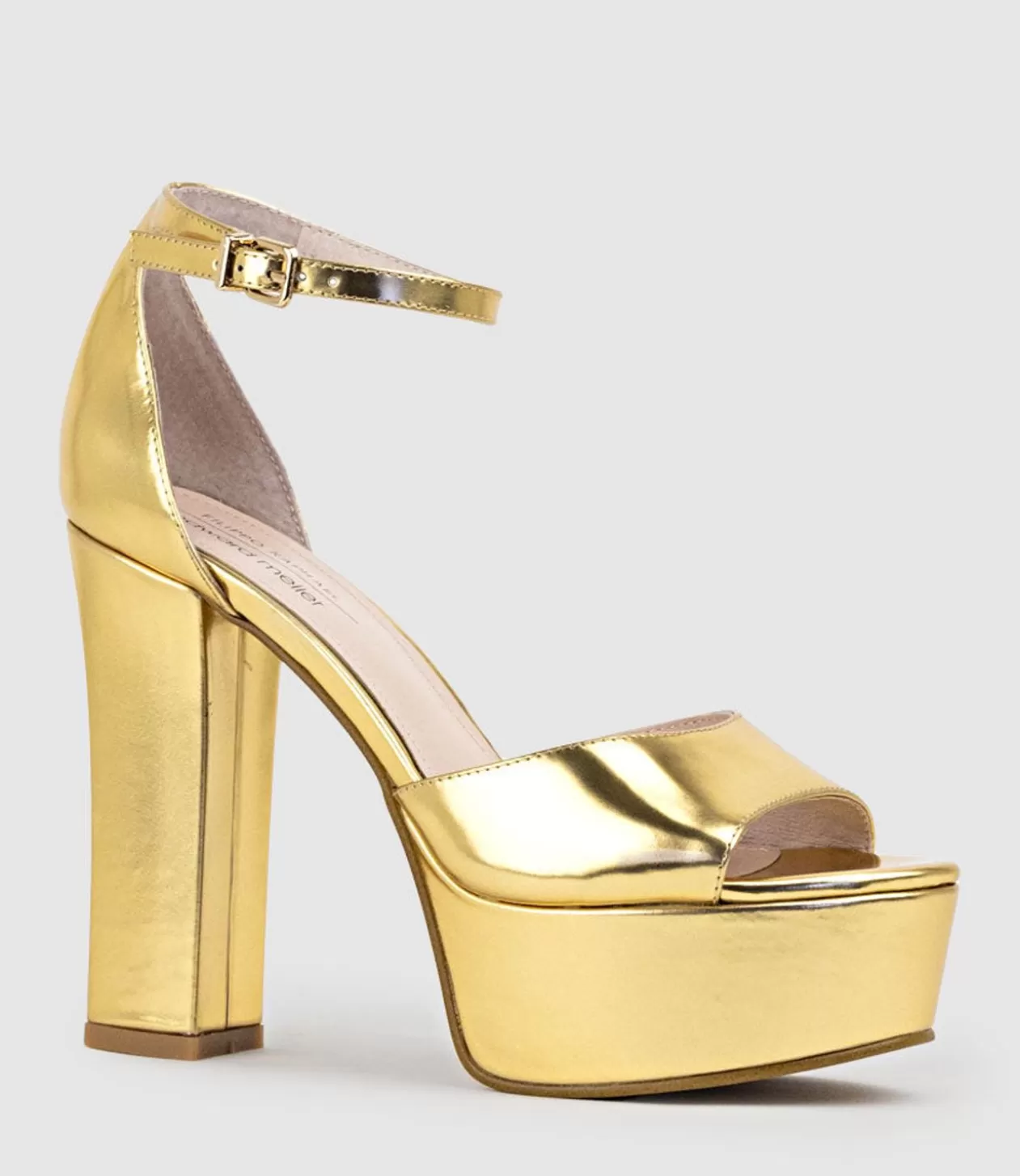 Edward Meller Platform Sandals<Roxy125 Open Toe Platform Sandal In Gold Mirror