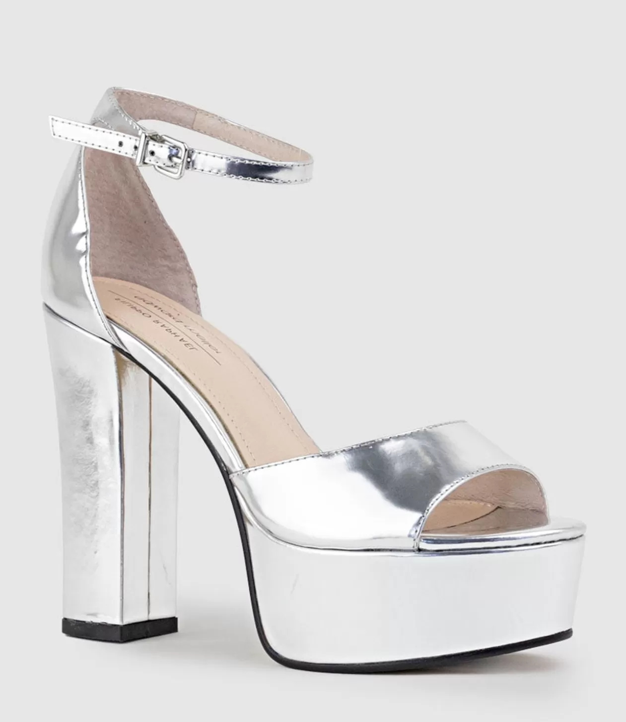 Edward Meller Platform Sandals<Roxy125 Open Toe Platform Sandal In Silver Mirror