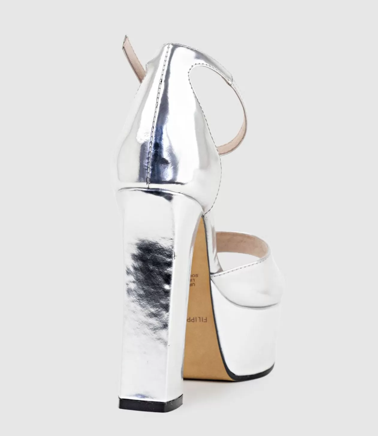 Edward Meller Platform Sandals<Roxy125 Open Toe Platform Sandal In Silver Mirror