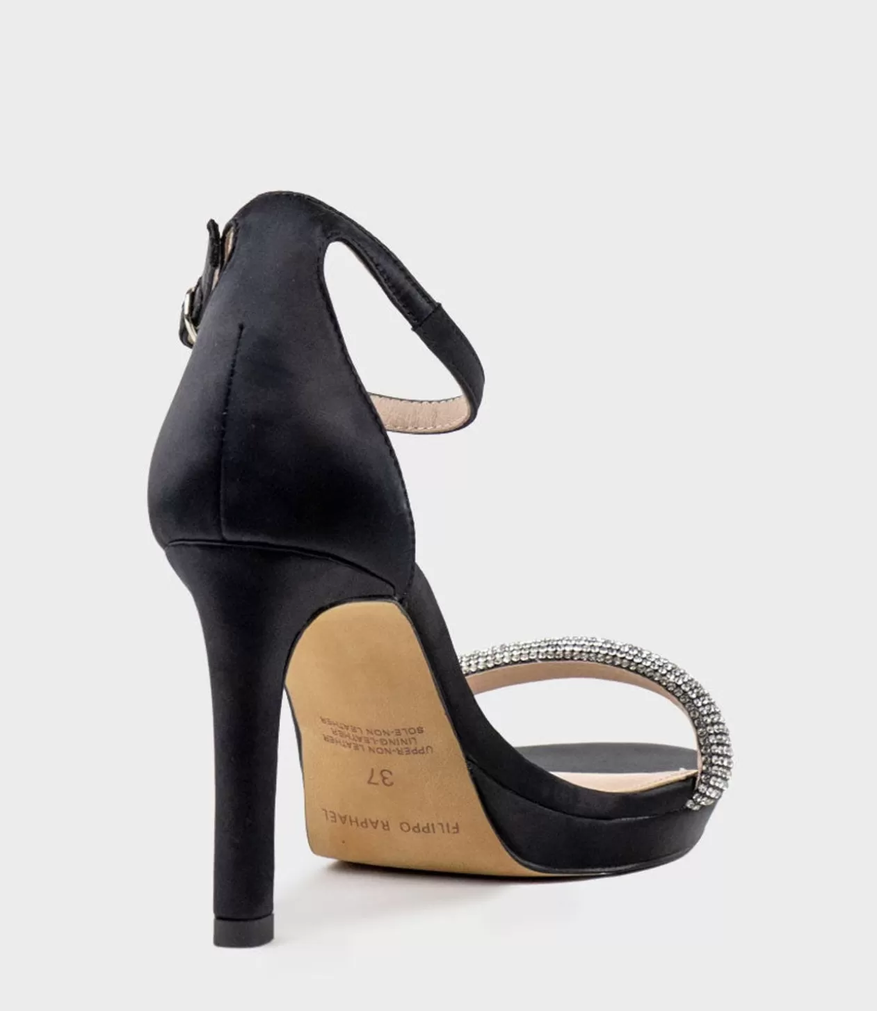 Edward Meller Platform Sandals<Satina90 Diamond Band Sandal Platform Sandal In Black Satin