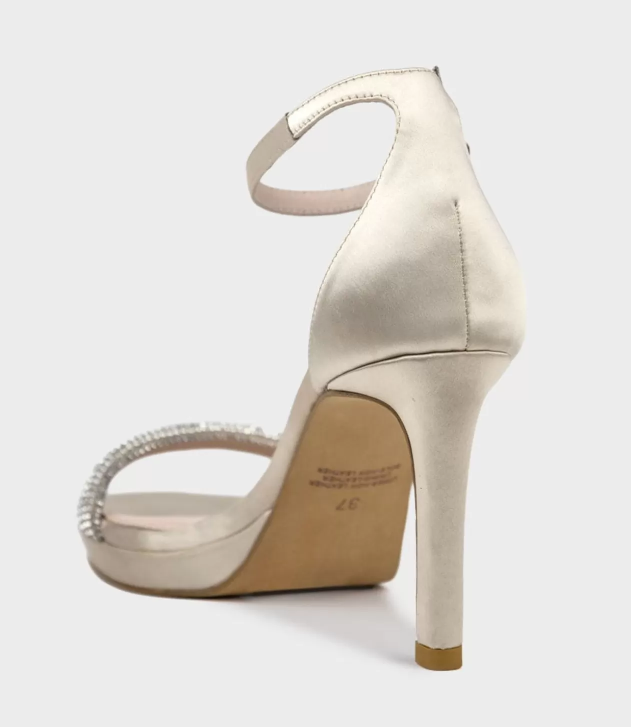 Edward Meller Platform Sandals<Satina90 Diamond Band Sandal Platform Sandal In Champagne Satin