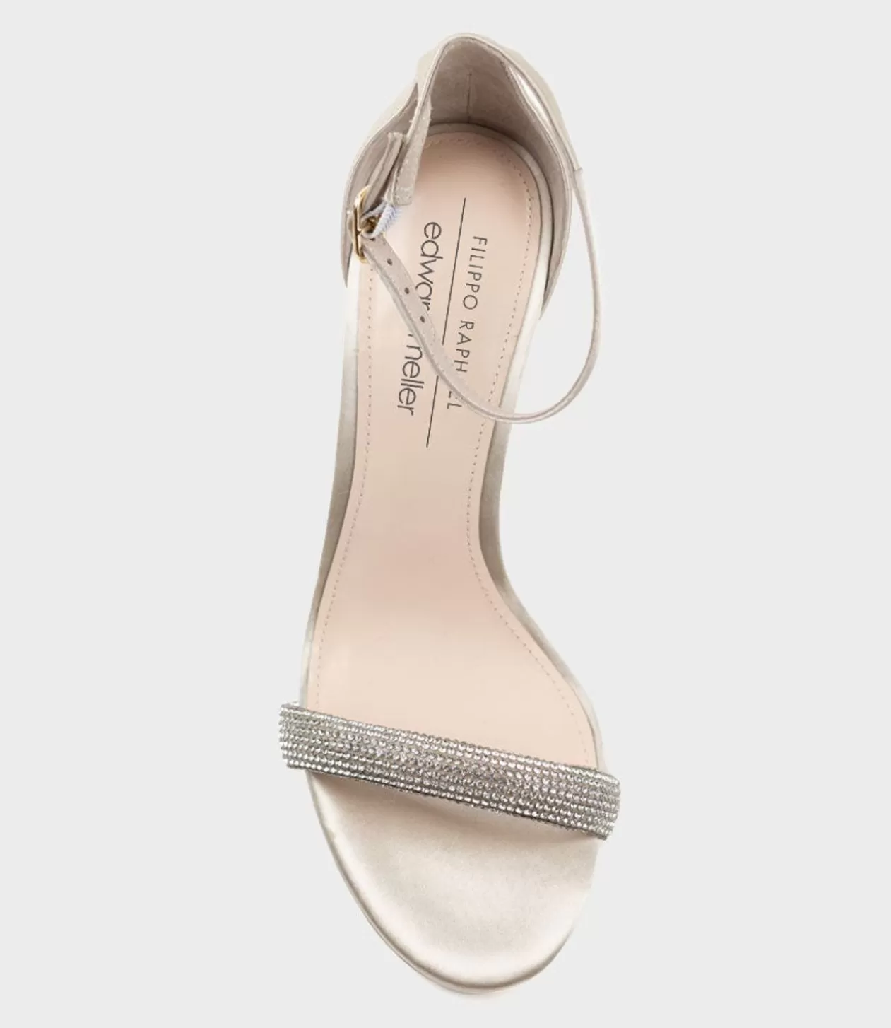 Edward Meller Platform Sandals<Satina90 Diamond Band Sandal Platform Sandal In Champagne Satin