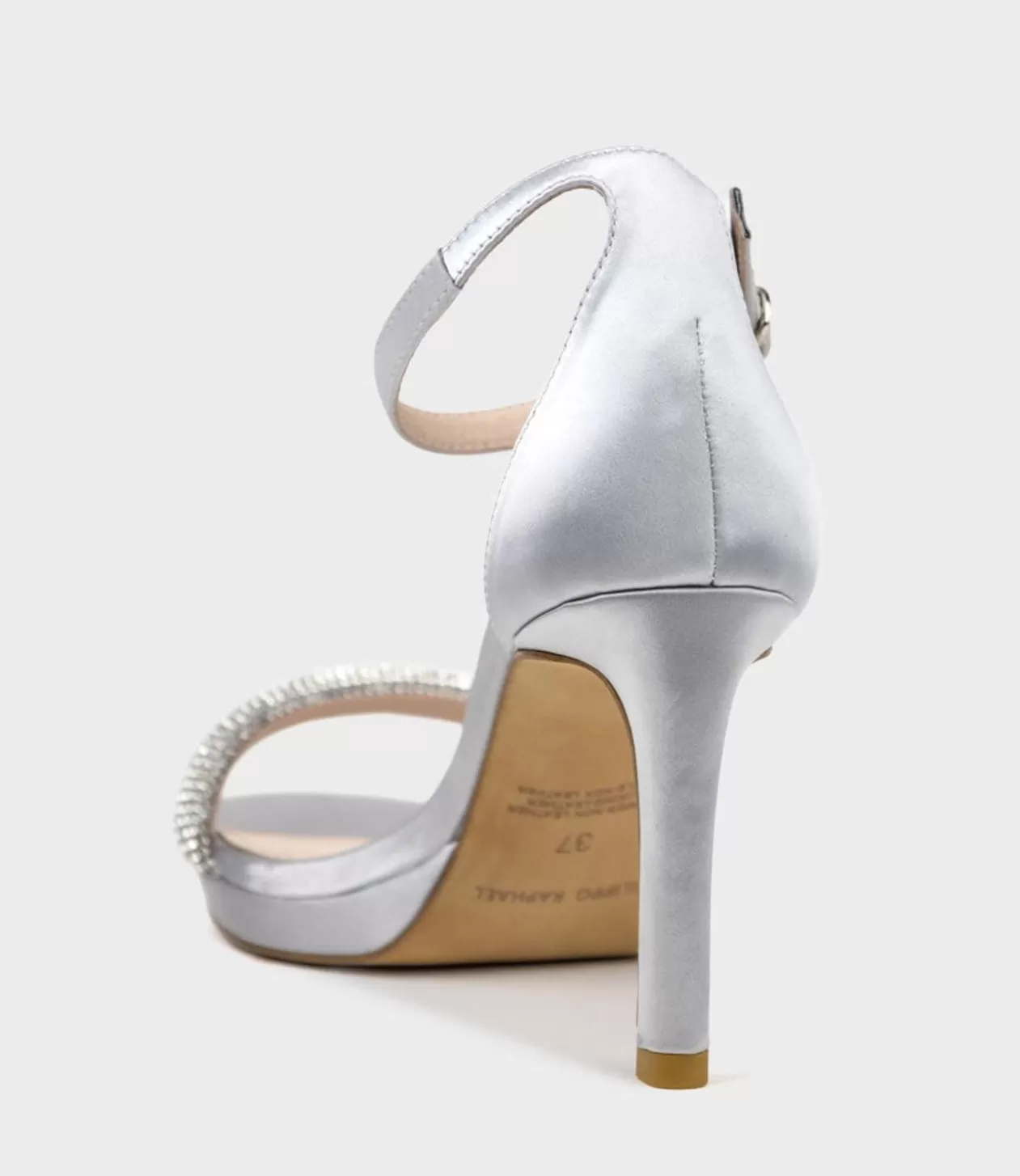 Edward Meller High Heel Sandals<Satina90 Diamond Band Sandal Platform Sandal In Silver Satin