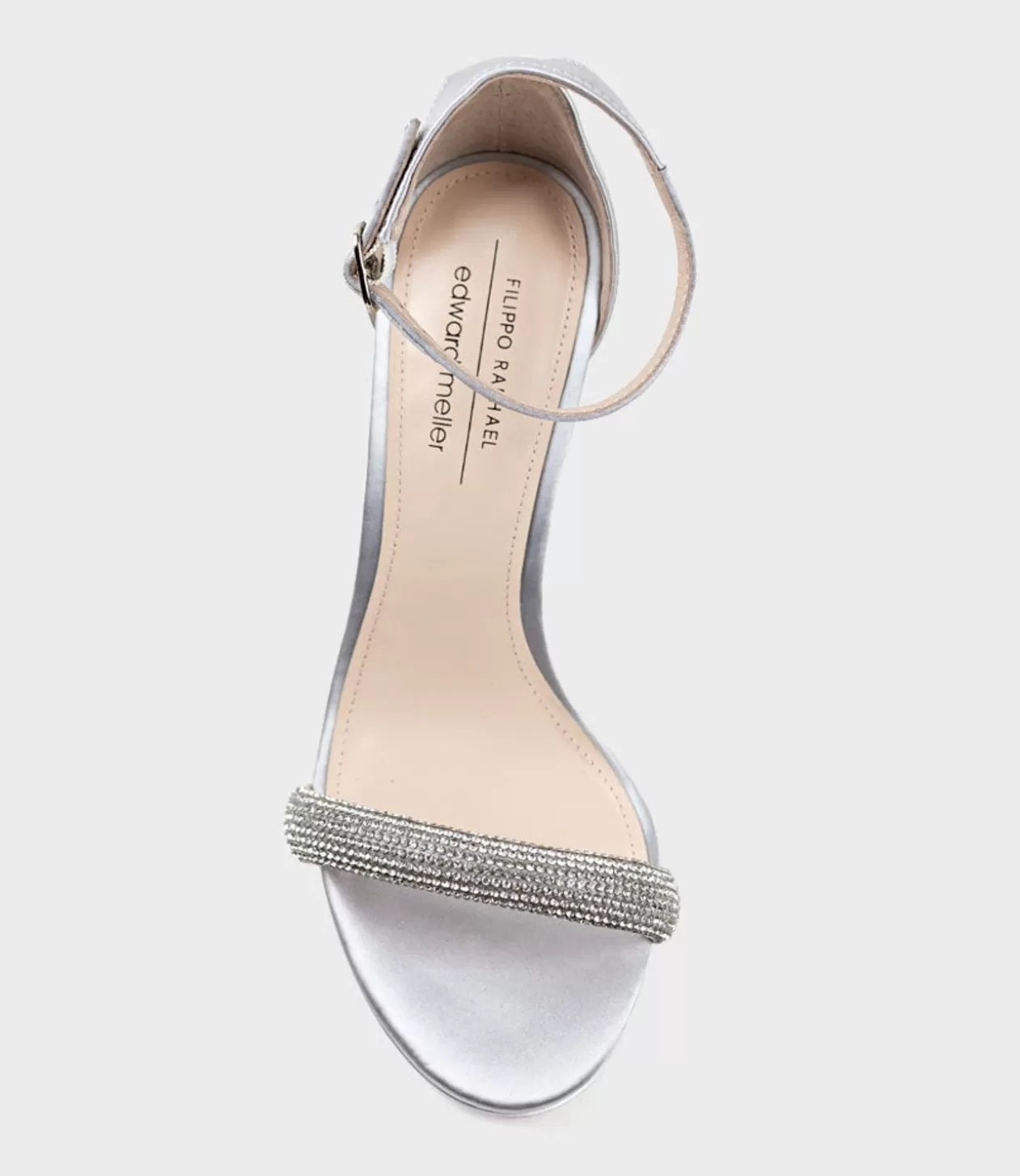 Edward Meller High Heel Sandals<Satina90 Diamond Band Sandal Platform Sandal In Silver Satin