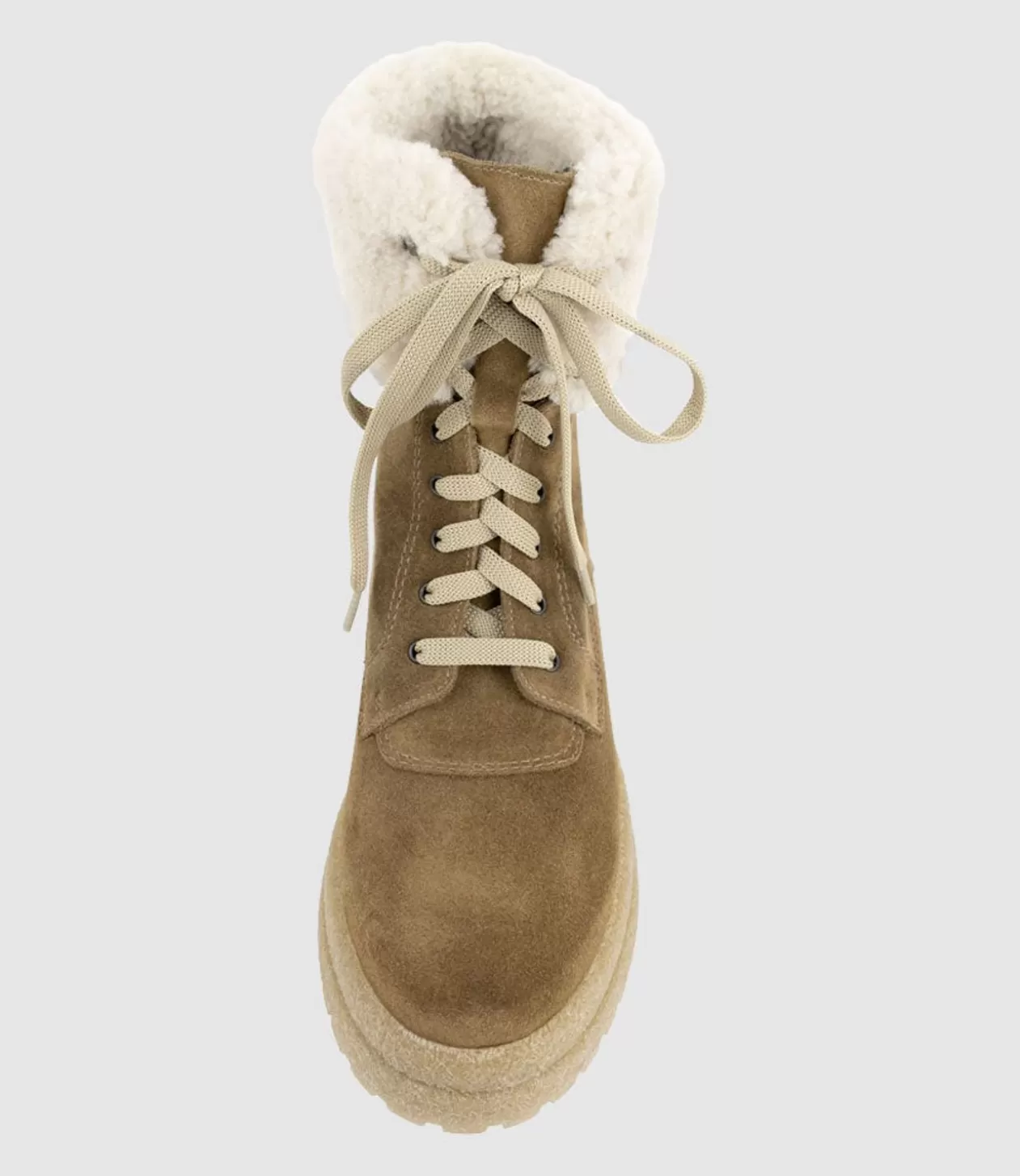 Edward Meller Ankle Boots<Victor Shearling Collar Lace Up Boot In Walnut Suede