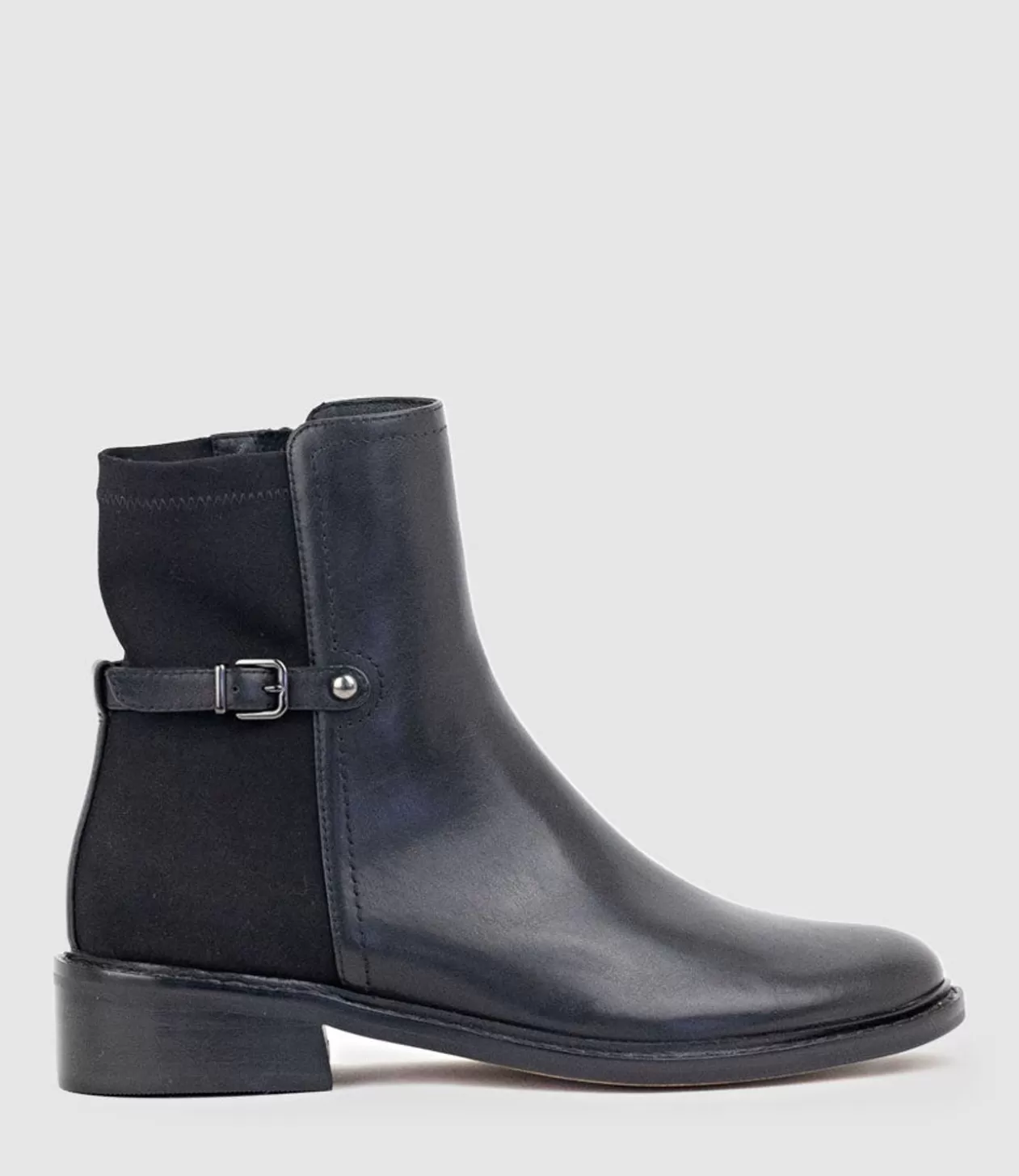 Edward Meller Ankle Boots<Warner30 Half And Half Ankle Boot In Black Waxy Calf