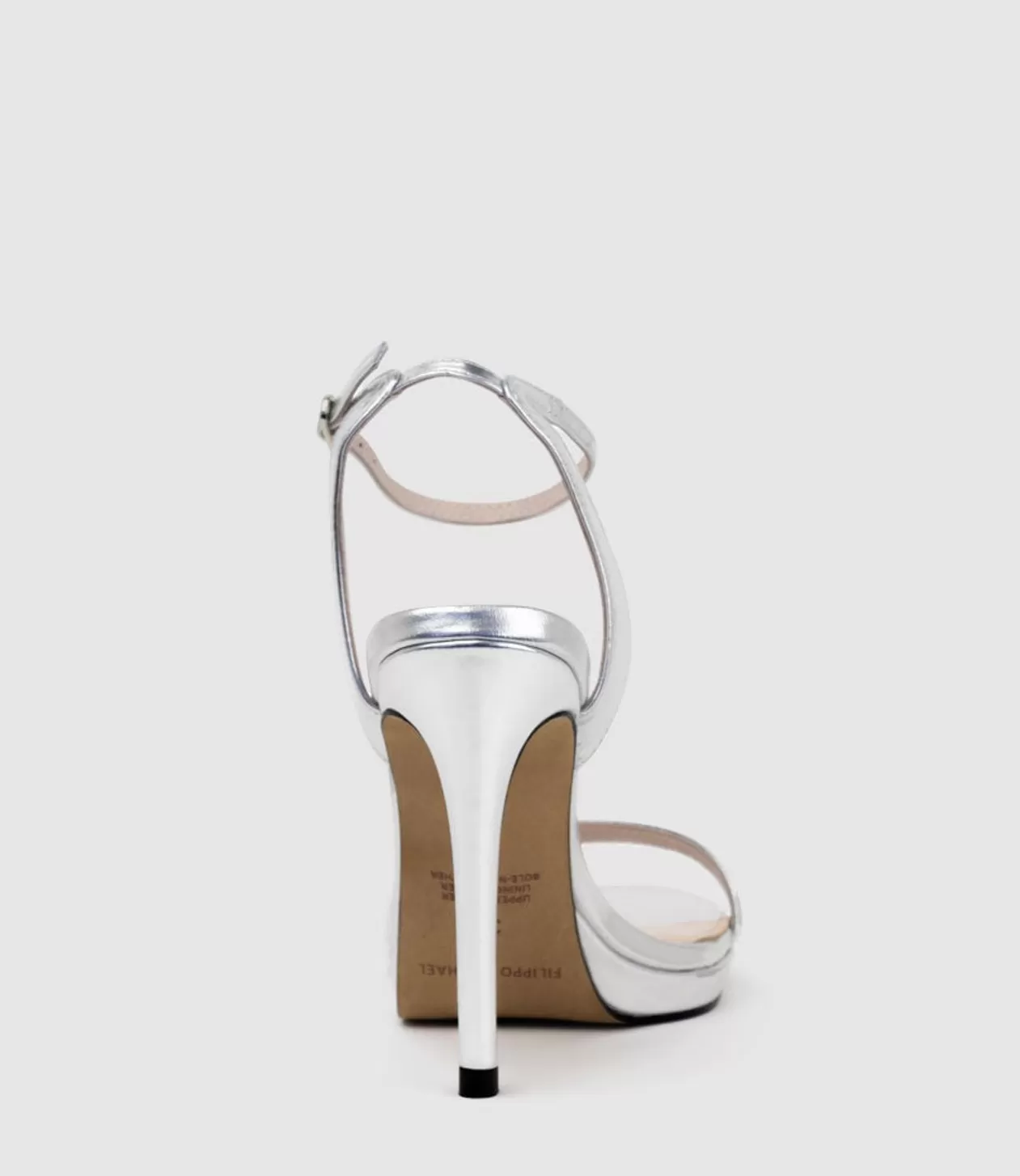 Edward Meller Platform Sandals<Whisper110 Single Strap Platform Sandal In Silver Mirror