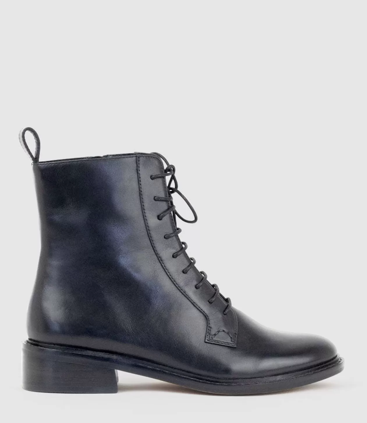 Edward Meller Ankle Boots<Windsor30 Lace Up Ankle Boot In Black Waxy Calf