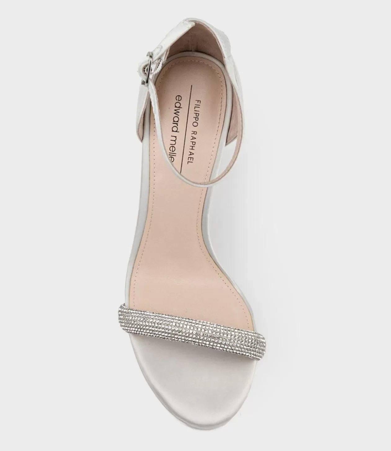 Edward Meller High Heel Sandals<Wistful110 Diamond Band Platform Sandal In Ivory Satin