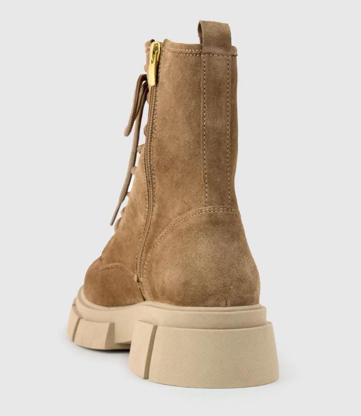 Edward Meller Ankle Boots<Wolfe Lace Up Boot On Chunky Sole In Beige Suede